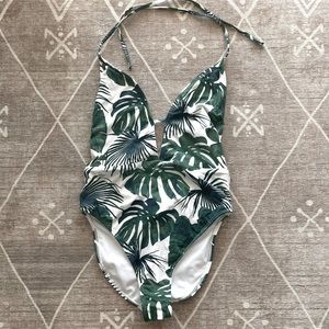NWOT tropical print one piece swim suit